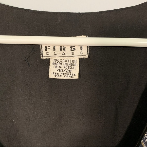 First class // blue, white beaded printed cotton vest size 40/20 wk2 - Picture 8 of 8